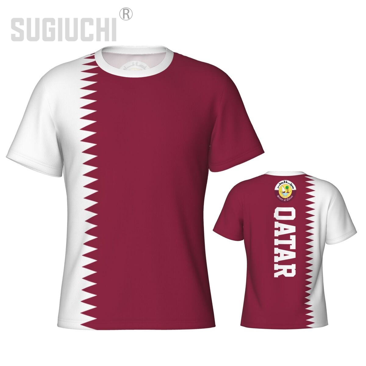 3D Printing Qatar - Strakke sport T-shirt Qatar vlag Qatarese