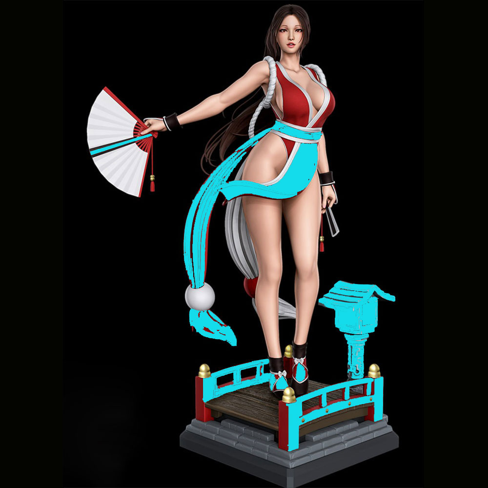 3D Printing Mockup - 1/24 Sexy langharig meisje miniatuur harsbeeldje