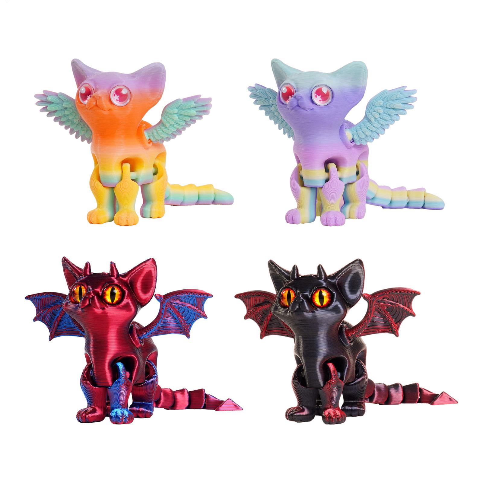 3D Printing Mockup - 3D-geprinte dierenfiguur, 3D-geprinte kat, beweegbare ornament