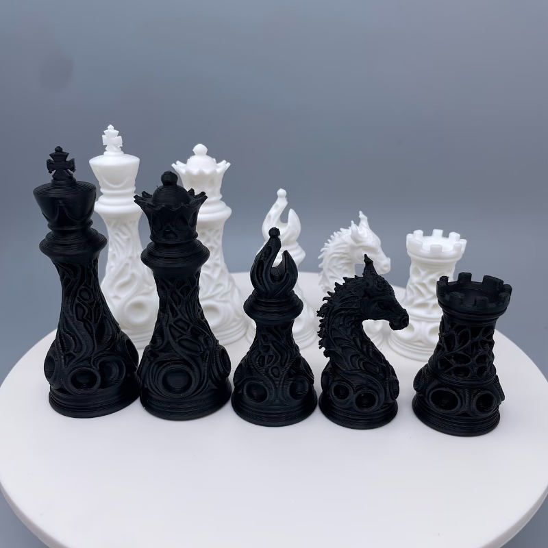 3D Printing Chess - 32-delige 3D-geprinte plastic schaakset in gotische