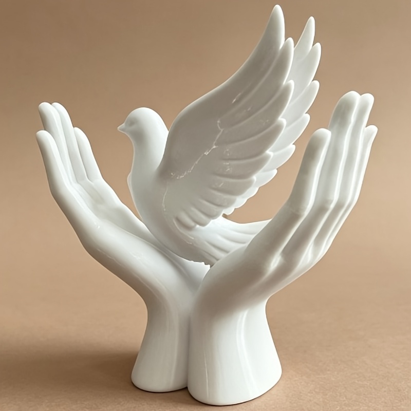 3D Printing Mockup - 1-delig vredeshandbeeldje met duivenontwerp, 3D-geprint populair