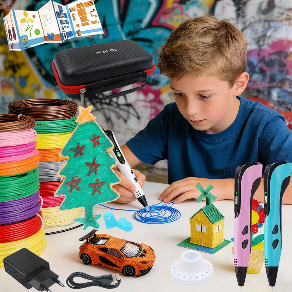 Carbon Fiber Filament - 3D-printpen voor kinderen met LED-scherm, gekleurd