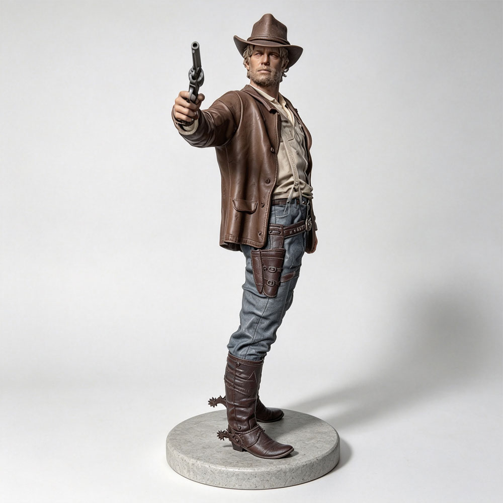 3D Printing Drawing - 1/24/12/6 Red Dead Western Cowboy Drawing