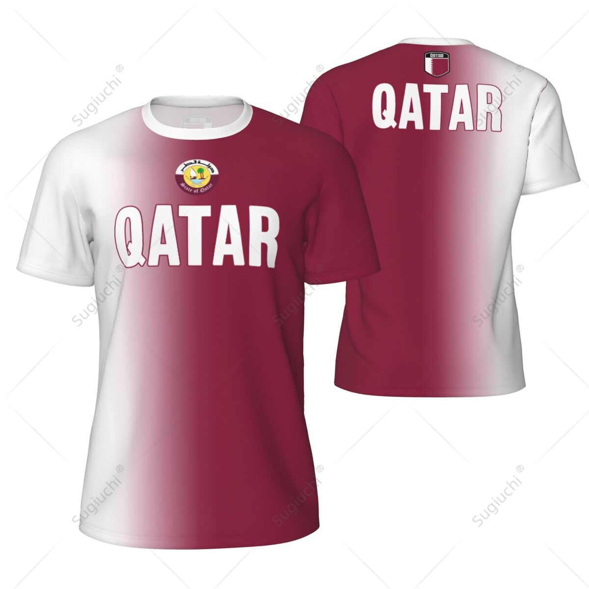 3D Printing Qatar - Sport Mesh T-shirt Qatar Vlag Voor