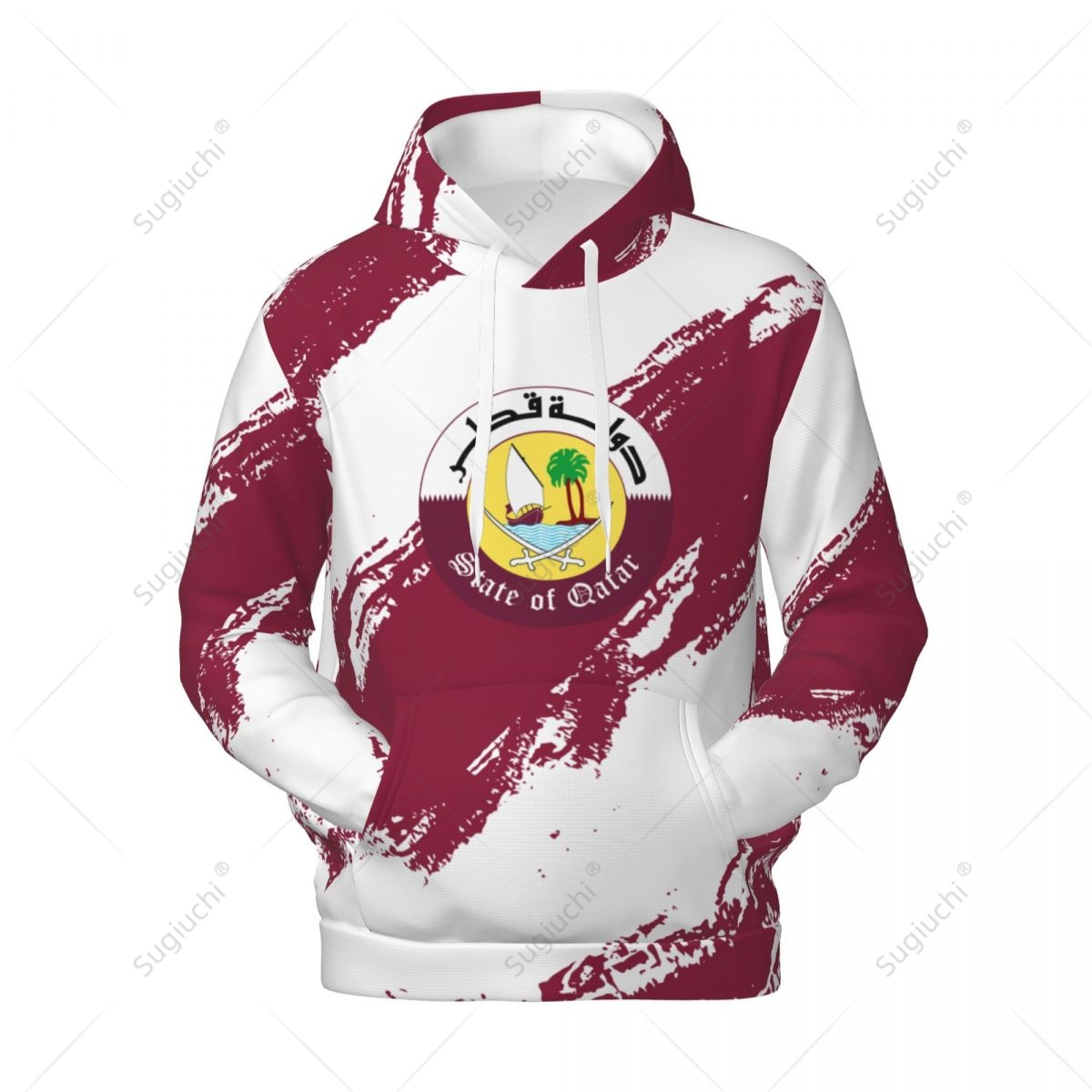 3D Printing Qatar - Unisex Qatar Vlag Kleur Hoodie 3D