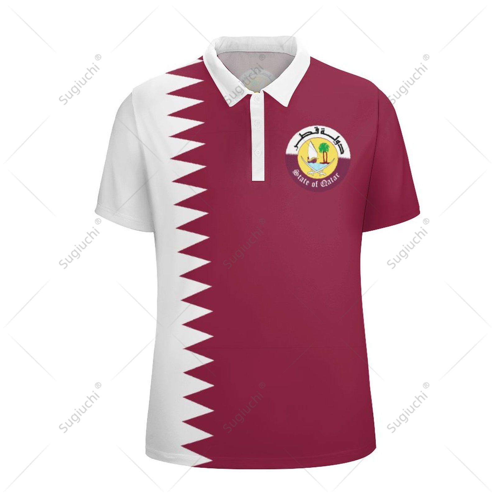 Unisex poloshirt Qatar vlag 3D - 3D Printing Qatar recensie en prijs