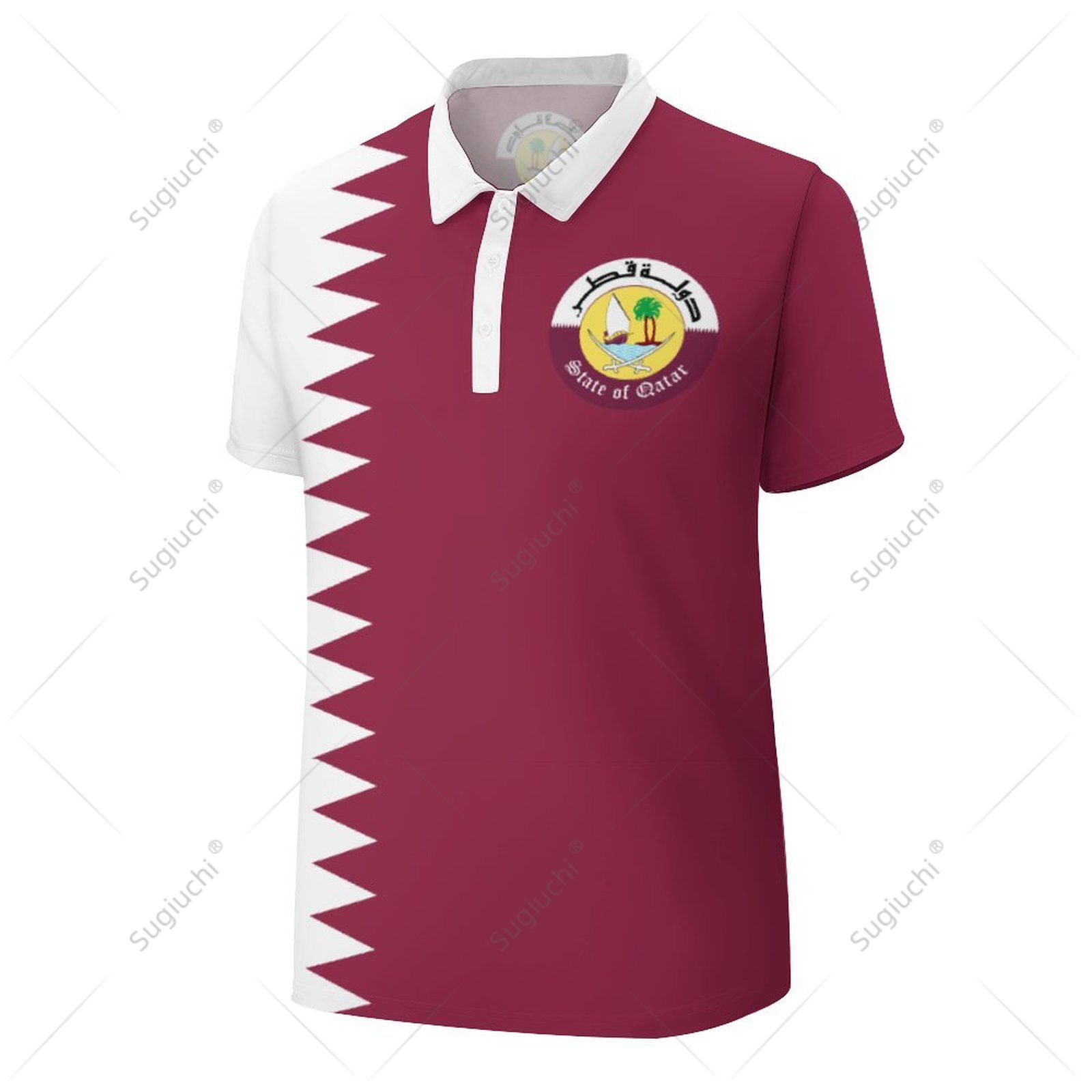 Unisex poloshirt Qatar vlag 3D - 3D Printing Qatar recensie en prijs