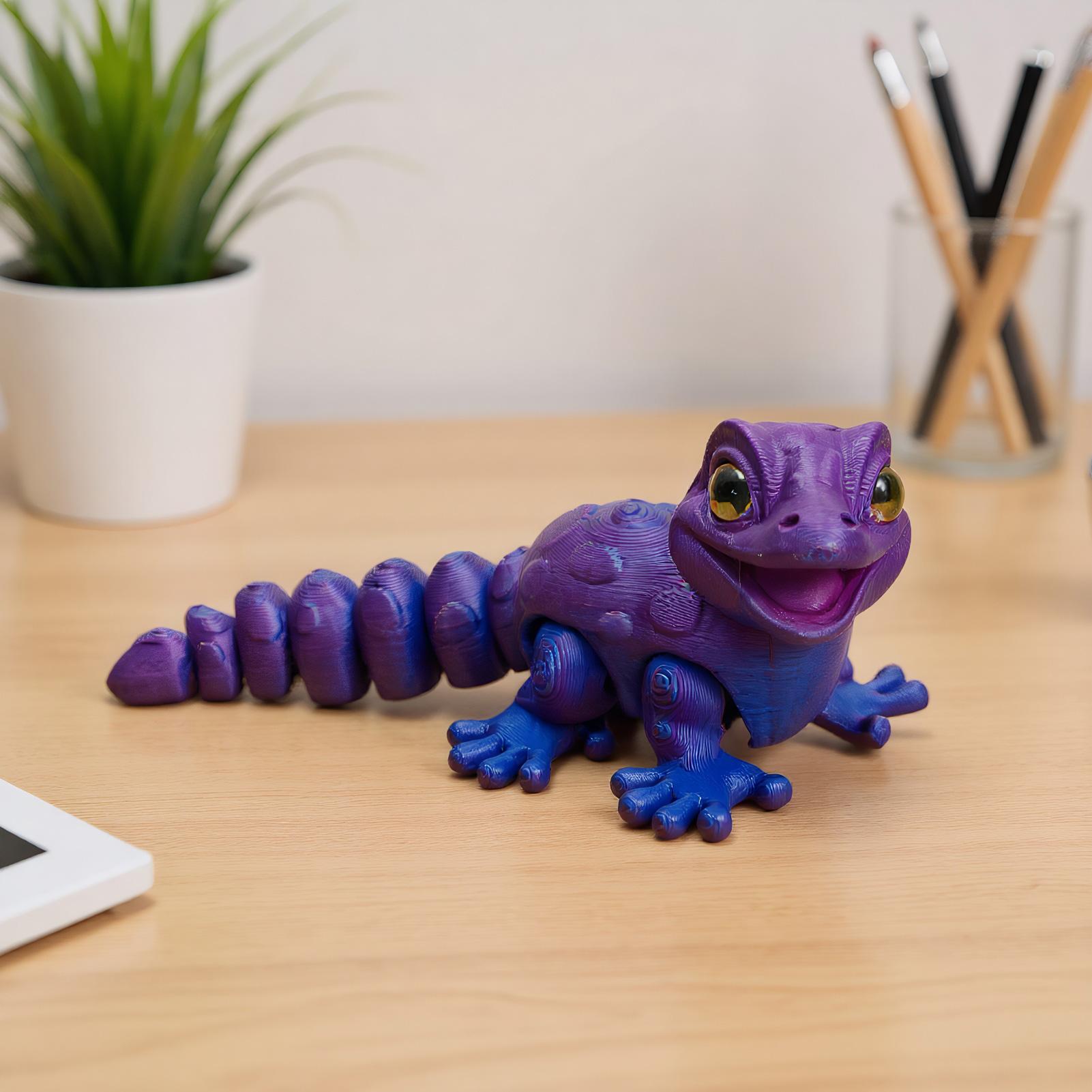3D Gedrukt Gecko Beeldje Haged - 3D Printing Mockup recensie en prijs