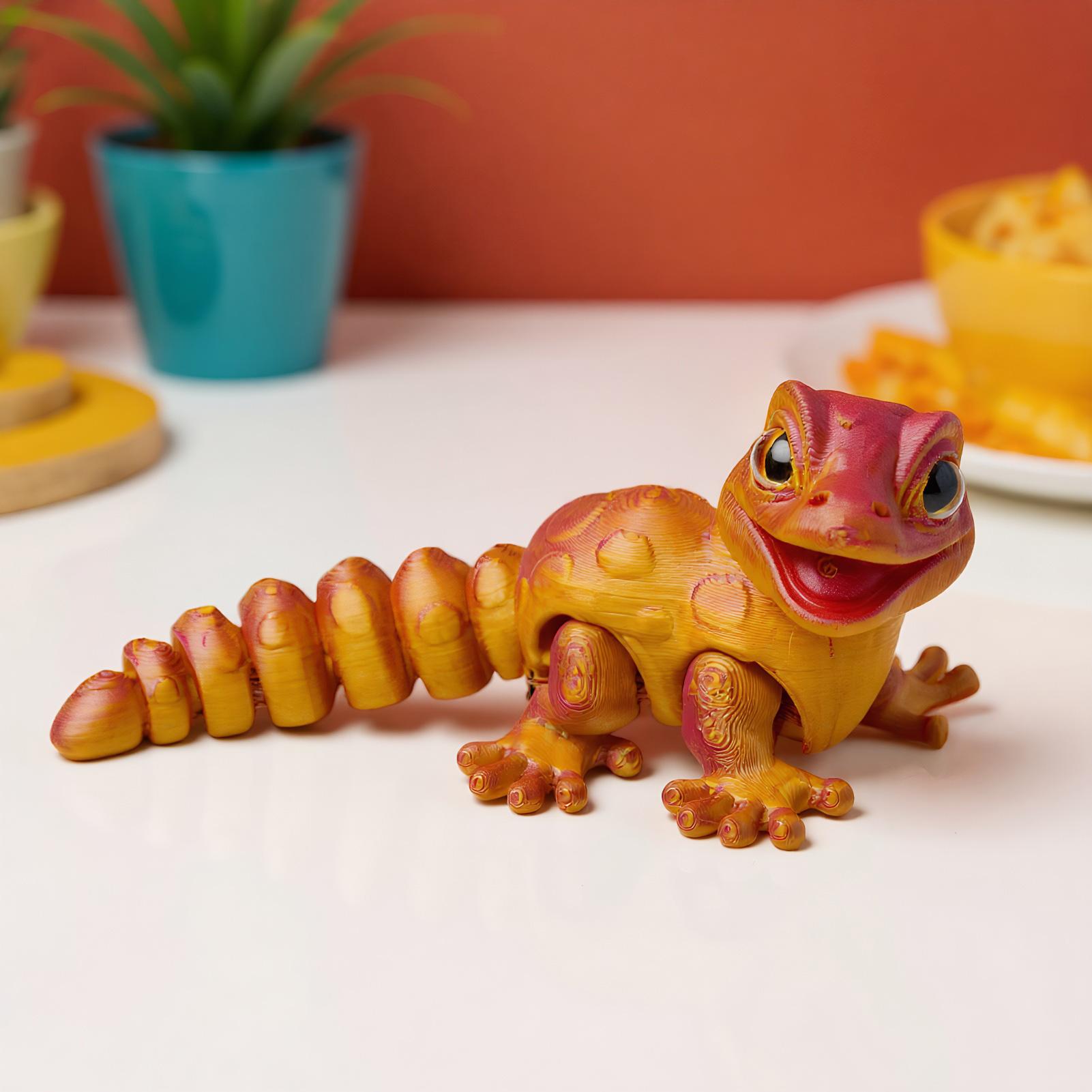 3D Gedrukt Gecko Beeldje Haged - 3D Printing Mockup recensie en prijs