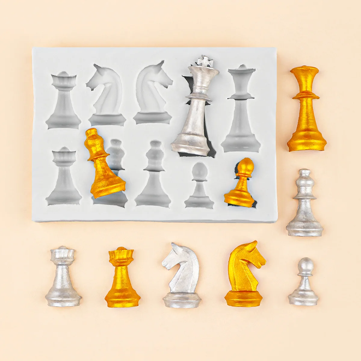 10-gat 3d Schaken Siliconen Ma - 3D Printing Chess recensie en prijs