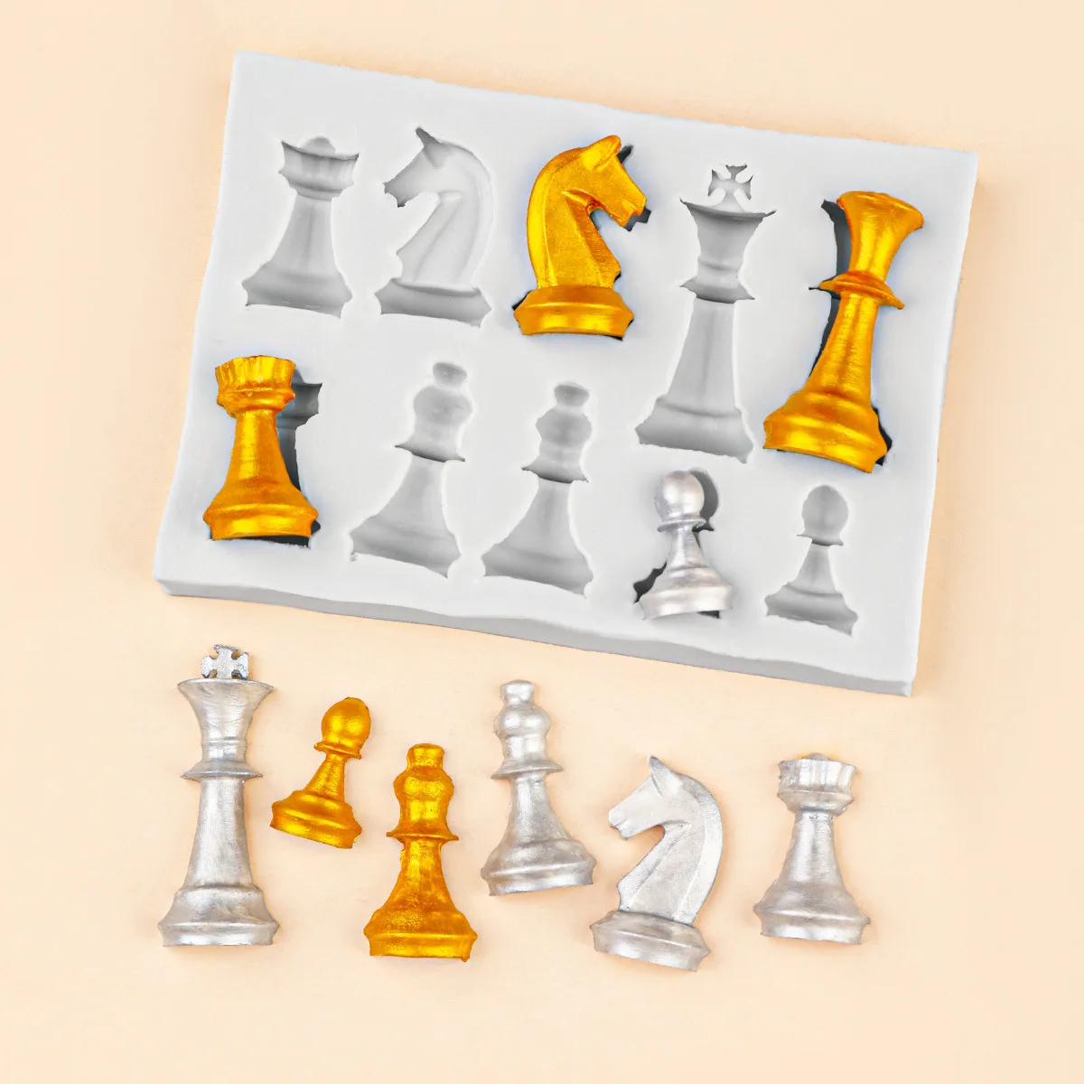 10-gat 3d Schaken Siliconen Ma - 3D Printing Chess recensie en prijs
