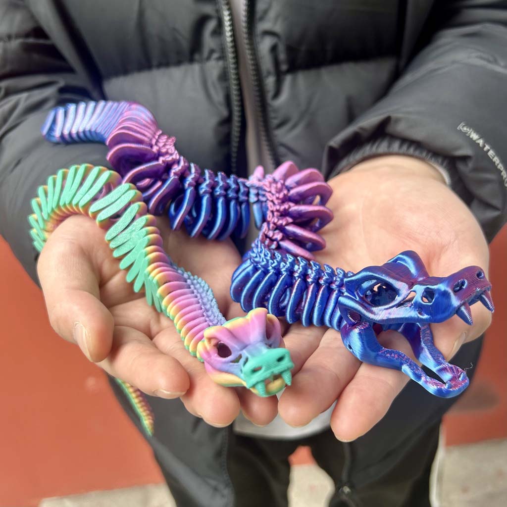 3D-geprint JOINT SNAKE beeldje - 3D Printing Mockup recensie en prijs