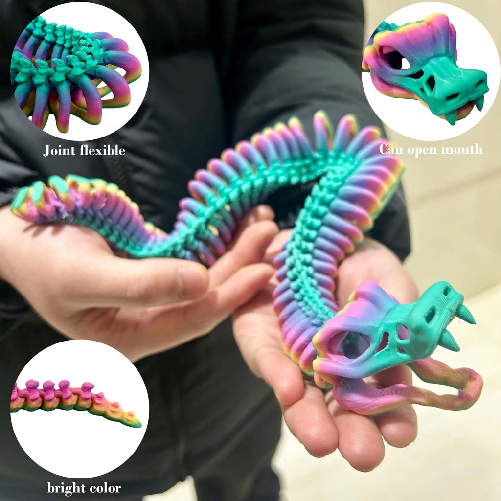 3D-geprint JOINT SNAKE beeldje - 3D Printing Mockup recensie en prijs