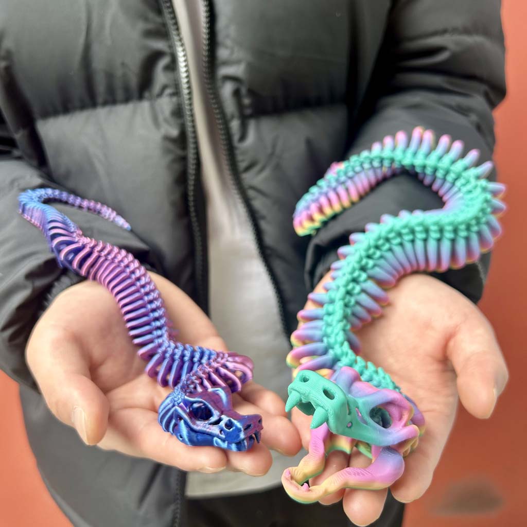3D-geprint JOINT SNAKE beeldje - 3D Printing Mockup recensie en prijs