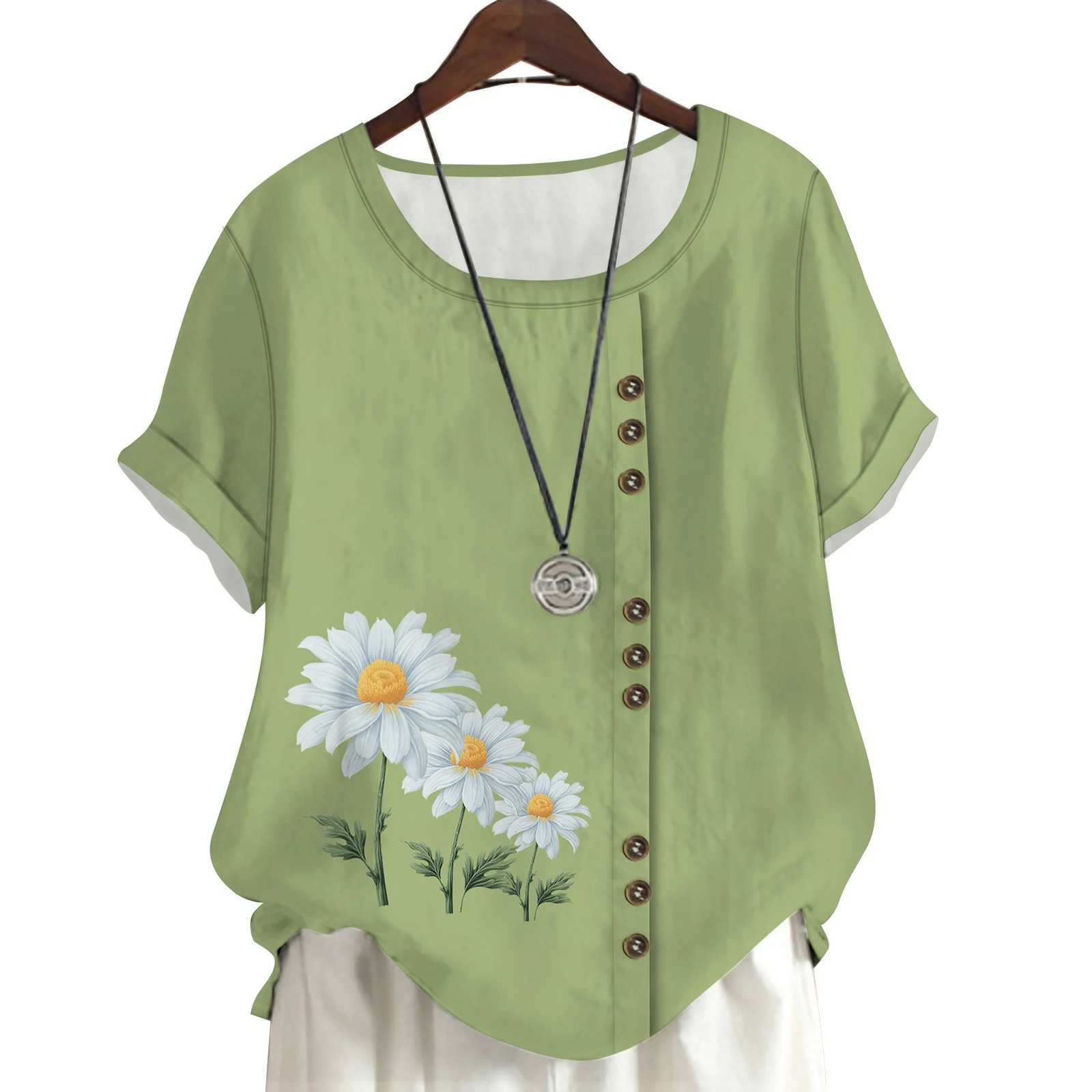CLOOCL Daisy Floral Dames T-sh - 3D Printing Drawing recensie en prijs