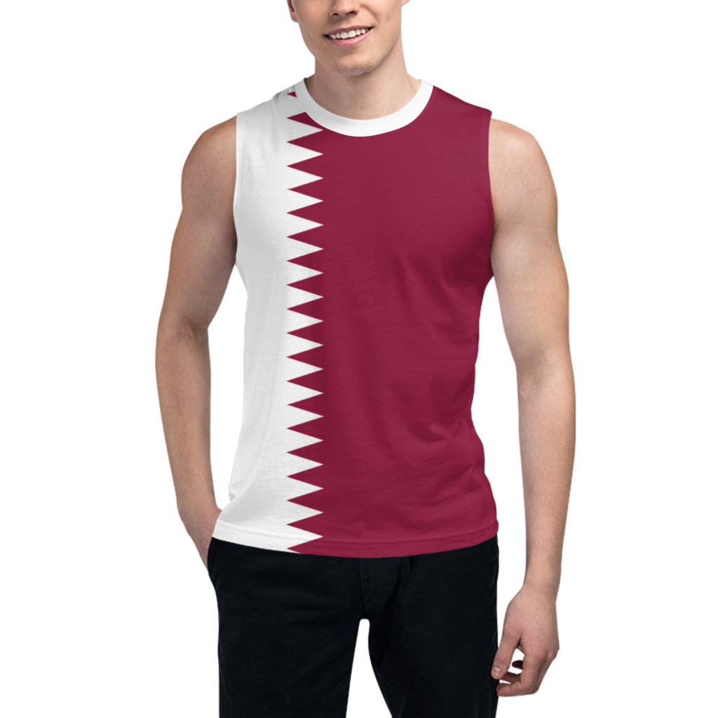 Mouwloos T-shirt Qatar Flag 3D - 3D Printing Qatar recensie en prijs