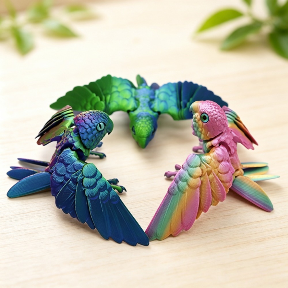 3D-geprint schattig papegaaien - 3D Printing Mockup recensie en prijs