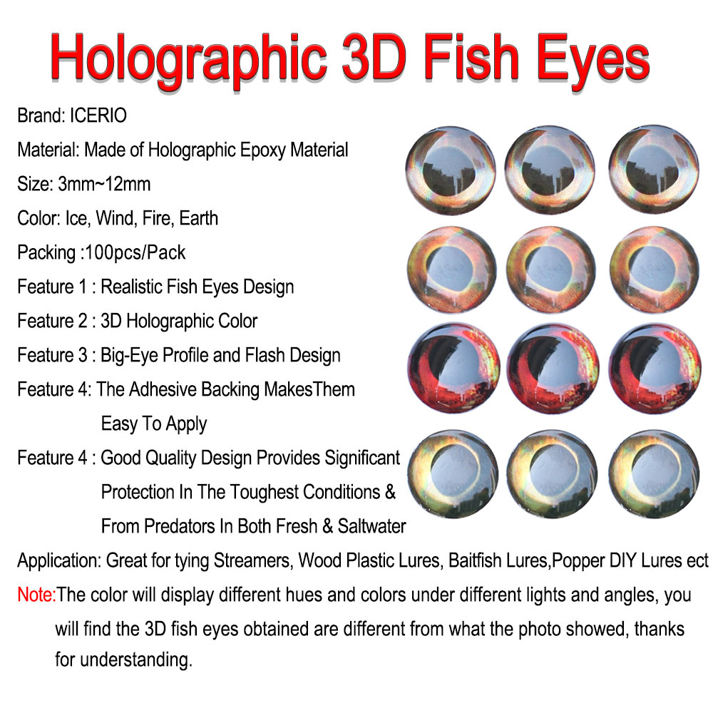 ICERIO 100PCS Holografische 3D - 3D Printing Lure recensie en prijs