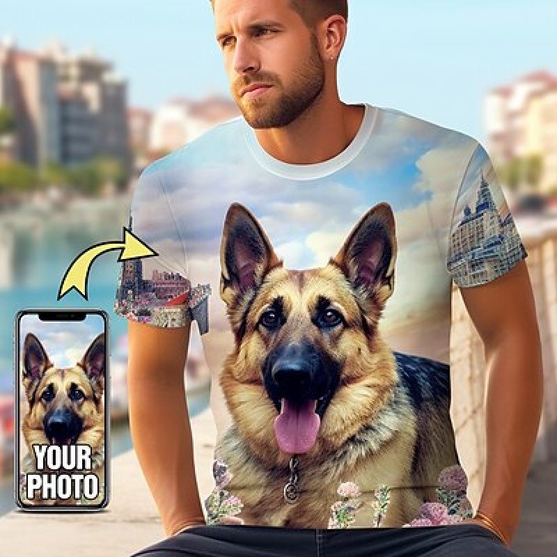 Custom Pet T-Shirt Voor Mannen - 3D Printing Drawing recensie en prijs