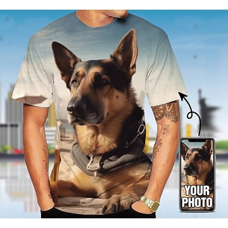 Custom Pet T-Shirt Voor Mannen - 3D Printing Drawing recensie en prijs